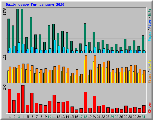 Daily usage for January 2026