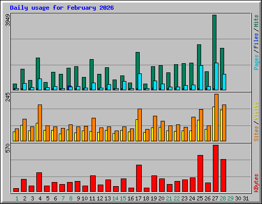 Daily usage for February 2026
