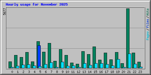Hourly usage for November 2025