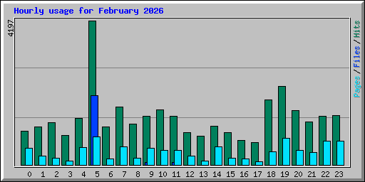 Hourly usage for February 2026
